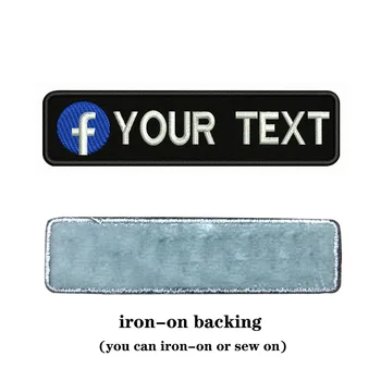 Facebook Logotip 10x2.5 cm Vezenje po Meri Ime Besedilo Obliž Proge značko, iz Železa Ali Velcro Varnostno Obliži Za Oblačila