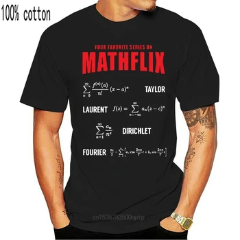 Bombaž O-vrat po Meri Natisnjene Tshirt Moški majica s kratkimi rokavi Mathflix - Matematika Ženske T-Shirt