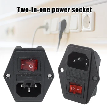 3 V 1, AC Napajanje Vtičnica z Varovalko Imetnik Rocker Switch+Svetloba Vstopni Modul Priključek za Električni Vtič Dodatki