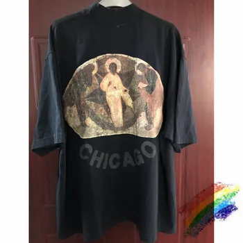 2020ss 3D Tiskanje Kanye Jezus je Kralj Chicago Slikarstvo Majica s kratkimi rokavi Moški Ženske Najboljši kakovosti Kanye West Tees T-Majice