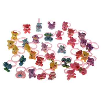 NOVO 2021 10pcs/veliko Otrok Risanka Obroči Candy Barve nosijo Živali, Oblike Obroč iz Mešanica Prst Nakit Prstani Fant Dekleta Igrače