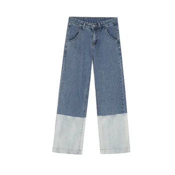 Korejski slog nove jeans moške kontrast barve svoboden naravnost traper hlače M7-A-1106