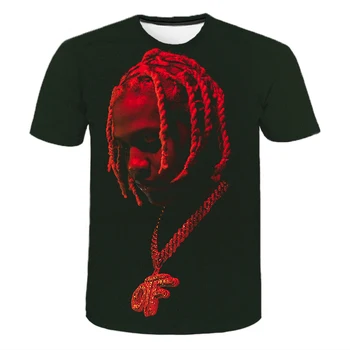 Lil Durk 3D Tiskano Majico Rapper Moških in Žensk Majica Cool Hip Hop Majica Fashion Ulica Unisex Majica s kratkimi rokavi