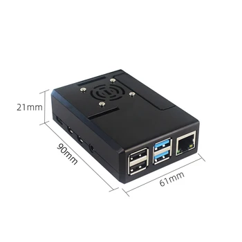 Raspberry Pi 4 Primeru ABS Lupino in voljna Hišo za Raspberry Pi 4 Model B Power Adapter HDMI Heatsink-združljiv Kabel