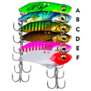 1pc 5g 7 g 10 g 15 g Kovinski VIB Lure 3D Oči Svinčnik Balancer Žlico Šablona Slikarstvo Fishing Lure Težko Vabe za Ribolov Reševanje Trojno Kavelj