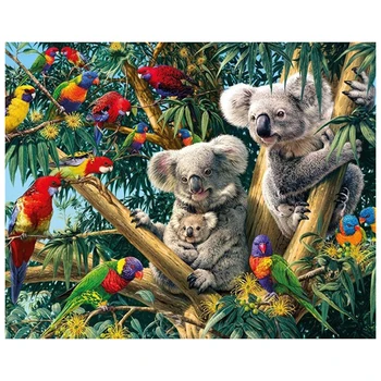 Diamond Vezenje Koala 5D Diamond Slikarstvo Živali Celoten Kvadratni Vaja Mozaik Navzkrižno Šiv Diamantno Art Sobi Doma Dekor