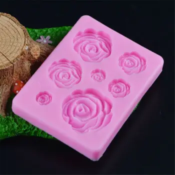 3D Rose Cvet Silikona, Fondat Plesni Torta Dekor Čokolada Peko Orodja