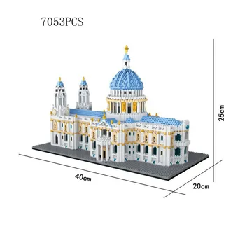 Svetovno znane Zgodovinske Arhitekture stavbe opeka St Pauls Katedrali v Londonu, Anglija, mikro diamond blok nanobrick igrače