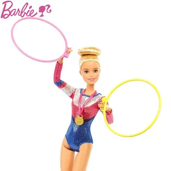 Prvotni Barbie Gymnast Lutka Obleko Pribor Set Dekle Šport Igra Hiša Igrača za Dekleta, za Rojstni dan, Božič Darilo GJM72