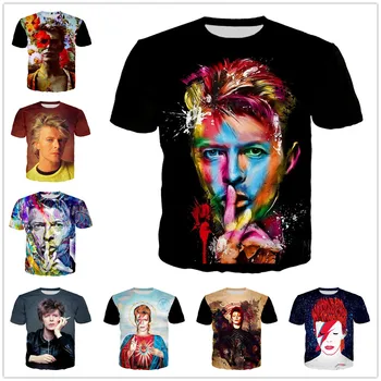 Rock Roll Pevec David Bowie 3D Natisnjeni T-Majice Ženske, Moške Mode Tshirts Poletje Teen Fantje, Dekleta, Otroci Hip Hop Oblačila Vrhovi