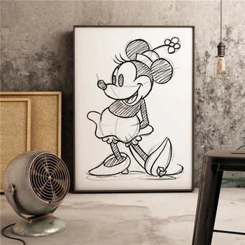Mickey Mouse Disney Platno Slikarstvo Animirani Znak, Plakat in Tiskanje Cuadros Stenskih slikah, za Otrok Spalnica Dekoracijo Doma