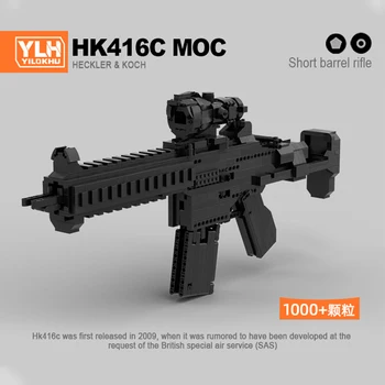 MOC Tehnika Opeke 1000PCS Gradnik HK416C,ww2 Karabin Pištolo Model Vojaške Posebna Orožja Mesto Swat Bloki Igrače Darilo za Otroke