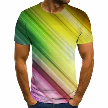 Moški živo 3D T-shirt svetla slog poletnih vrh nov modni moški kratkimi rokavi moški divje poletje top moda ulica tees