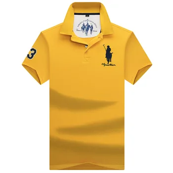 Nova moška Kratka Sleeved Majico 2020 Poletje Mladostno Business Casual Barva Zavoj navzdol Ovratnik Vezenje Polo Majica Za Moške