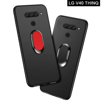 LG V40 ThinQ Primeru luksuznih 6.4 palčni Mehka in voljna Kovinski Prst Prstan Kritje za LG V40 ThinQ Dual Sim LMV405EBW Primerih