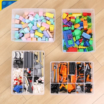 Pregledna Nastavljiv Plastična Škatla za Shranjevanje za Gradnjo Blokov Lego Igrače Komponenta Organizator Prilagodite Tablete Orodje za Shranjevanje Primera