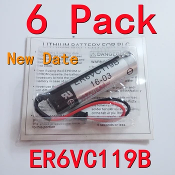 6 KOS Izvirno Novo Za TOSHIBA ER6VC119B ER6V Baterija 3,6 V 2000mAh PLC Litijeve Baterije S Črno Priključki