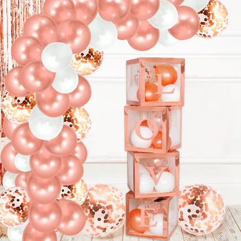 FENGRISE Rose Zlata Balon Arch Garland Komplet za Poroko, Rojstni dan Baloon Rojstni Dekor Otroci Baby Tuš Latex Konfeti Ballon