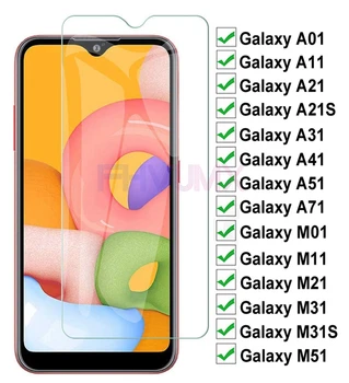 3pcs Kaljeno Steklo Za Samsung Galaxy A01 A11 A21 A31 A41 A51 A71 Screen Protector Stekla M01 M11 M21 M31 Zaščitno folijo Primeru
