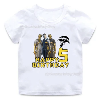 Fortnites Otrok Digitalni T Shirt Štirinajst Dni Baby Boy Bombažno Majico Malček Rojstni Dan, Risanka, Natisnjeni Tees Otrok Vrhovi Poletne Obleke