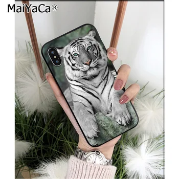 MaiYaCa Bučanje Živali tiger Silikon TPU Mehko črno Primeru Telefon za Apple iPhone 8 7 6 6S Plus X XS MAX 5 5S SE XR Mobilnikov
