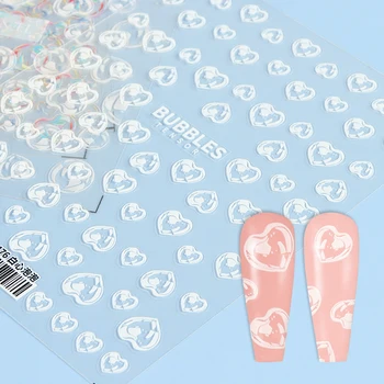 Lep 3D Nalepke Za Nohte Nail Designs Mešani Pisane Mehurček Obliki Samolepilne Nalepke Summer Manikura Nohtov Art Odlikovanja