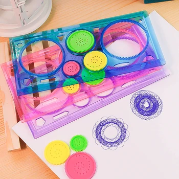 Slikarstvo Multi-funkcijo Zanimivo Puzzle Spirograph Otrok, Risanje, Plastično Ravnilo Lahko Izboljša Začeti Delati Sposobnost DQ-D