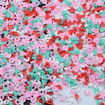 500 g/Veliko Polimerne Gline Rezina Mix Mrvicami Pomlad valentine Ljubezen mix Konfeti za Obrti, Izdelava, DIY
