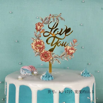 Nove Barve cvetja Happy Birthday Cake Pokrivalo Akril Stranka Namizna Dekoracija za Baby Tuš Pecilni dobave Torto Pokrivalo