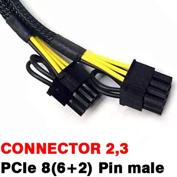 Kakovost PCI-E 6 Pin za Dvojno PCIe 8 Pin (6+2) Slika Kartico PCI Express Power Adapter VGA GPU Y-Razdelilnik Podaljšek