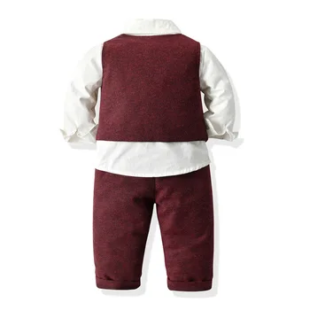 2021 otroška oblačila pomlad otroška oblačila z dolgimi rokavi bo ustrezala telovnik otroške hlače tri kos banket obleko gentl