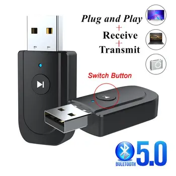 Bluetooth, združljiva 5.0 Avdio Sprejemnik Oddajnik 3,5 mm Priključek AUX, USB, Stereo Glasbe Adapter 3 V 1 Za PC Slušalke TV Avto