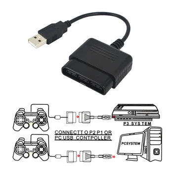 Za igre na Srečo Krmilnik USB Adapter Pretvornik-Kabel Za PS2 PS3 PC Video Igra Konzola Barva Igre Pribor