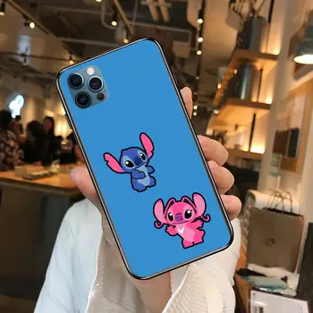 Stitch Uho Anime Telefon Primerih kritje Za iphone 11 Pro Max primeru 12 8 7 6 S XR PLUS X XS SE 2020 mini mobilni mobilni lupini funda vrečko