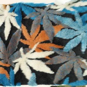 Imitatio maple leaf grdo jacquardske debela oblačila umetno gladek pliš specializiranimi za umetno krzno, tkanine za plašč telovnik fausse fourrure tissu
