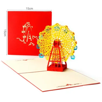 3D Pop-Up Kartice valentinovo Darilo Razglednica z Ovojnico za Poročno Vabilo Pozdrav Obletnico Očeta in materinski Dan