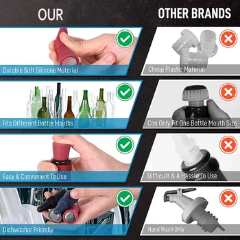 5 Paket Premium Silikona, Vino in Pijačo Steklenico Skp Puščanje Dokazilo Soda Steklenice Šampanjca Ustvarjalne Fotke Zamašek za enkratno uporabo za Pivo