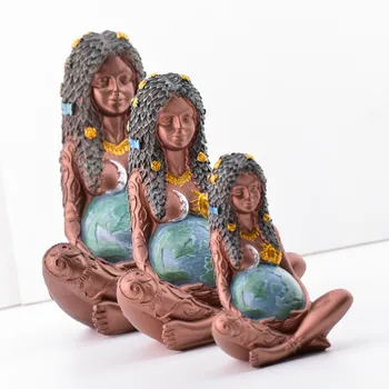 Mati Zemlja Tri-dimenzionalni Kip Vrt Ornament Umetnosti Boginja Figur Kip Boginje za Dom Zunanji Smolo Dekoracijo