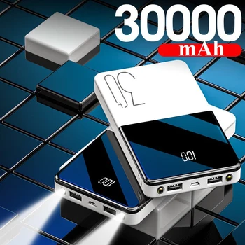 30000mAh Moči Banke za Xiaomi Huawei iPhone 12Pro Samsung Poverbank Prenosni Polnilec Powerbank Zunanja Baterija Power Bank