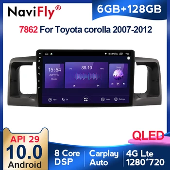 6 G+128G 4G LTE DSP Avto Radio Večpredstavnostna Video Predvajalnik Navigacija GPS Za Toyota Corolla E120 e120 BYD F3 2001-2011 2 din dvd št.