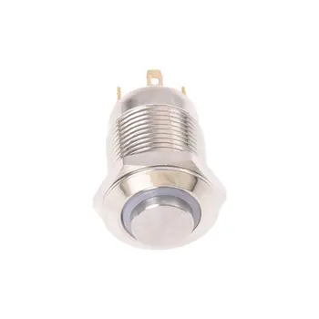 3V Potisnite Gumb za Vklop Gumb za Zvonec Modra LED 12 mm, Srebrno