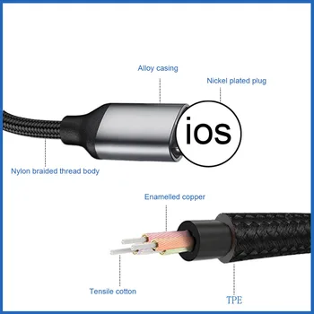 8 Pin za 3,5 mm Priključek AUX Kabel Za iPhone 11 Pro 12 Moški-Ženski Adapter za Slušalke Priključek za Avdio Cepilec za IOS 12 Zgoraj