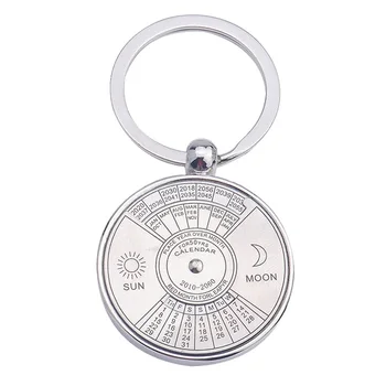 Mini Posebne Večni Koledar Keychain Obroč 50 Let Edinstveno Kovinski obesek za ključe SEC88
