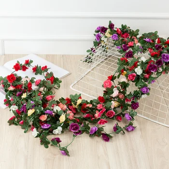 2.2 M Dvignila Umetno Cvetje Cvet Rattan Vrt na Prostem, Doma Dekor Svile Lažne Umetne Rastline Garland za Poročno Dekoracijo