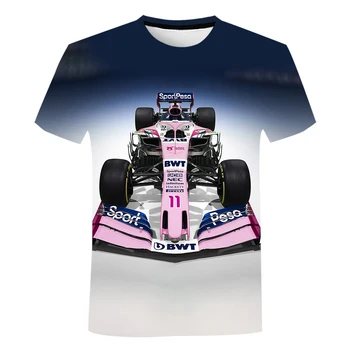 F1 dirkalnika 2021 Poletje Novo 3D Tiskanje Moških In Žensk Osebno Svoboden Kratek Rokav Otrok je Preprost za Prosti čas T-Shirt