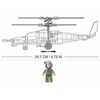 SLUBAN WW2 nemška Vojaška KA50 Oboroženi Helikopter Vojak Letenje Borec MOC Modela Gradnik, Klasičen Film, Igrače Za Otroke