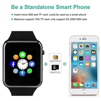 GT08 Plus Pametno Gledati Povezan Gledal Človek Smartwatch Podpira KARTICA/TF Kartice Bluetooth Ura Zapestnica Ekg za Apple, Android Telefon