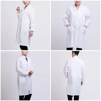 ACRDDK Bela Lab Plašč Za Zdravnika Edinstveno Bolnišnici Znanstvenik Šoli Fancy Beli Plašč Strokovno Kostum Za Študente, Odrasle