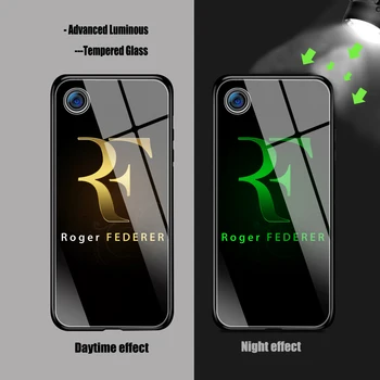 Tenis Roger Federer RF Telefon Primerih Sij Svetlobni Kaljeno Steklo Za iPhone 11 12 XR Pro XS MAX 8 X 7 6S Plus SE 2020 Mini pokrov
