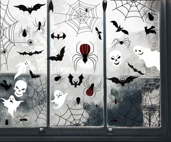 Grozno Okostje Bat Stenske Nalepke Vesel 2021 Halloween Dekor Grozo Temo Odpotoval Dekor Grozo Vzdušje Ghost House Dekor
